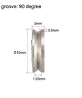 V-groove guide pulley side view, carbon steel, 3x10x3 mm