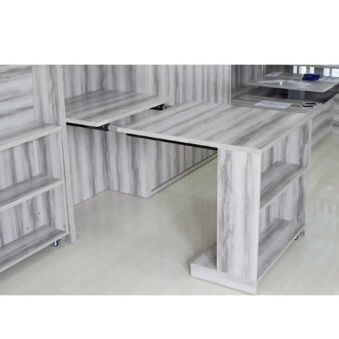 Hidden Desktop Folding Connector Accessories Kit For Space Saving Desks And Tables, Quiet Hydraulic Fold Down Desk Hinges For Dining Tables, Bar Cabinets And Workstations, Complete Set, installed under a fold-down wood desk
