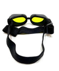 Top Shelf Laser Protection Goggles For Tiny Paws And Furbabies Featuring Anti Glare Uv400 Glass and Rust Proof Frames, black adjustable strap.