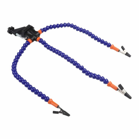 Three Arm Soldering Helping Hands Station with Adjustable Clips and Silicone Pads