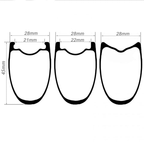 Ultra Lightweight 700C Carbon Fiber Wheelset For Road Bikes With 45x28mm Rims Toray T700 T800 Materials