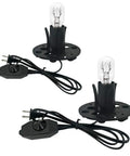 Himalayan Salt Lamp Cord Set With Dimmer Switch And A 6 Foot Cord, Easy Plug In Setup, Stable Base Assembly shown with 25W E12 bulbs