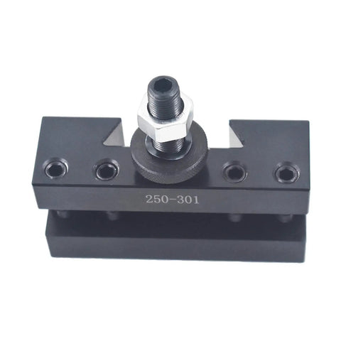 Rugged Quick Swap Lathe Tool Post Fits Cxa Series for Mini Metal Lathes, black sturdy build with precision mounting for easy setup.