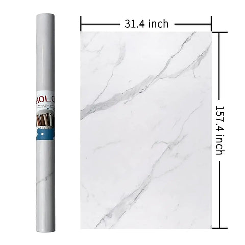 Roll of Marble Contact Paper For Countertops And Cabinets Waterproof Peel And Stick Vinyl Wrap Glossy Marble Wallpaper 31x157 Inches