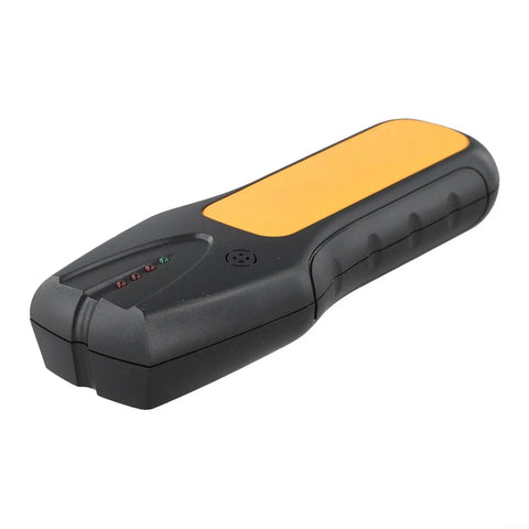 3-in-1 Wall Scanner for stud Metal Wire Detector ABS, black and orange handheld tool for detecting wood and metal.