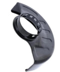 Heavy Duty Angle Grinder Guard Beefed Up Protective Shield For Standard Power Tools Adjustable Safety Disc Cover side view, black plastic construction.