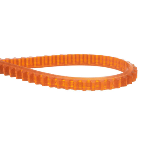 Close-up of MB Series 4 Pack Standard Sewing Machine Belt MB 500 Motor Drive V Belt 500mm showing orange polyurethane ribs.