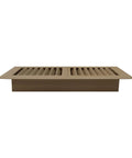 Side view of Pro Grates Steel Floor Register Brown 4x10 Inch Contractor Grade Powder Coated Floor Vent for Home