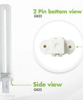 Pack Of 4 13W GX23 CFL Light Bulbs With 2 Pin Plug In Base 3500K Neutral White U Shaped Tubes Energy Efficient Replacement Bulbs