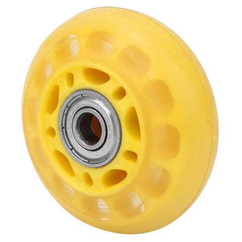 Transparent Yellow PU Casters Wheel For Luggage Carts 64mm Durable Travel Accessory Heavy Duty Wheel Replacement Smooth Rolling