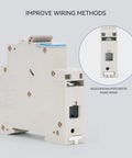 Side view of 1 Pole 110-240V 6A Miniature Circuit Breaker, Thermal Magnetic Trip, 6KA Breaking Capacity, C Curve, for various wiring