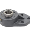 Two Pack Flange Mount Ball Bearing Unit UC204 12 With Cast Iron Housing FB204 Three Quarter Inch Bore shown in angle view