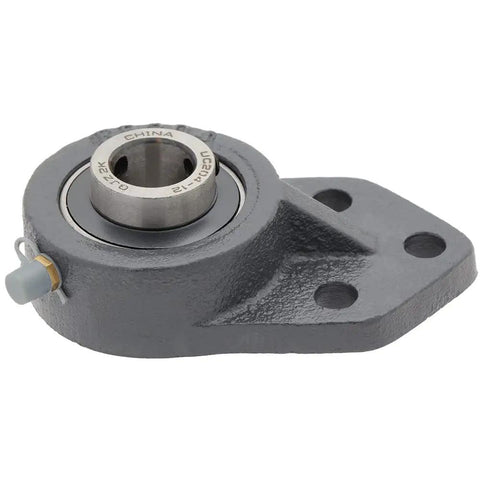 Two Pack Flange Mount Ball Bearing Unit UC204 12 With Cast Iron Housing FB204 Three Quarter Inch Bore shown in angle view