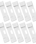 10 Pc Vertical Blind Repair Tabs Heavy Duty Metal Vane Savers Universal Fit, white metal clips for blind repair.