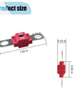 Street Tested Midi Fuse Holders With 50 Amp Fuses, 2 Pack showing product size and dimensions for secure automotive wiring.