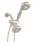 Napa Anystream 2-In-1 Shower Combo With Fixed And Hand Heads 360 Degree AnyStream Technology Easy Diverter Switch 60 In Metal Hose Brushed Nickel Finish 2.5 GPM