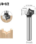 Heavy Hitter 4 Piece Point Cutting Roundover Router Bit Set With Tough 1/4 Inch Shank and Razor Sharp Carbide Blades for Slick Woodworking - 1/4 x 1/2 inch bit shown.