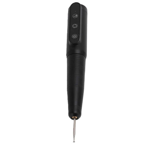 Cordless Rotary Tool Kit With USB Charging Three Speeds Electric Grinding Pen With 12 Attachments, black handle view