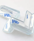 Heavy Duty Crystal Clear Corner Guards For Furniture Bed And Desk 12 Pack L Shaped Adhesive Bumpers on white background.