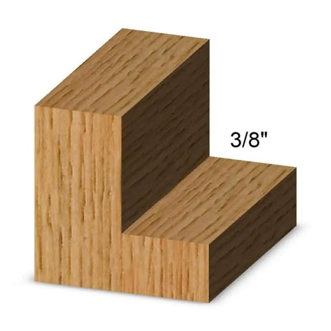 3/8 inch rabbet cut in wood using Pro Grade Multi Rabbet Router Bit Set With Carbide Tips, 1-3/8 Inch Diameter And 1/2 Inch Cutting Length