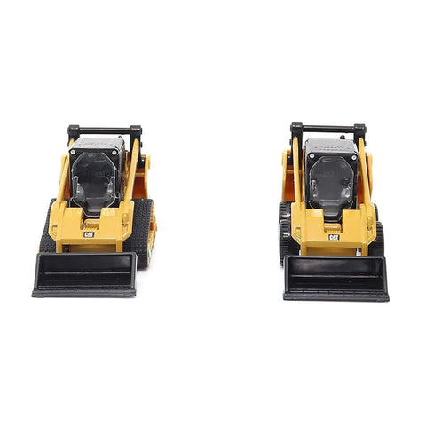 Front view of One Sixty Four Scale Skid Steer Loader And Compact Track Loader Set with diecast metal build and cab detail