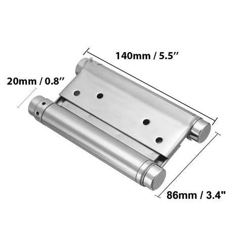 Heavy Duty 5 Inch Stainless Steel Double Action Door Hinges For Cafe And Saloon Swing Doors Self Closing 4 Pack Two Pairs