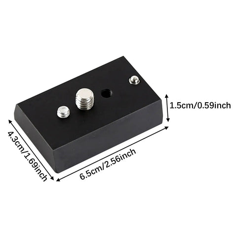 Dovetail Mount Plate For Telescope Easy Install No Fuss Narrow Rail Plate 65 By 43 By 15mm with size dimensions shown