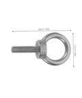 Heavy Duty Stainless Steel Eye Bolts M6x20 With Closed Ring And Hole, Comprehensive Kit Includes Flat Washer, Spring Washer And Nylon Nut