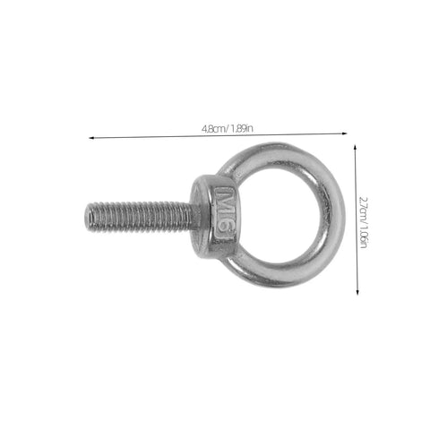 Heavy Duty Stainless Steel Eye Bolts M6x20 With Closed Ring And Hole, Comprehensive Kit Includes Flat Washer, Spring Washer And Nylon Nut