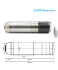 Built Like A Tank 5.5 Kilowatt BT30 Pneumatic Spindle Motor side view with dimensions for CNC router applications.