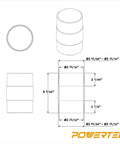 Diagram of 4 Inch Dust Hose Connector With Quick Connect Splice Adapter For Dust Collection Systems ABS Plastic dimensions included.