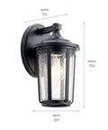 Fairfield 11 Inch Outdoor Wall Light 1 Light Black Finish With Clear Seeded Glass Downward Lighting For Porch, Patio Or Entryway