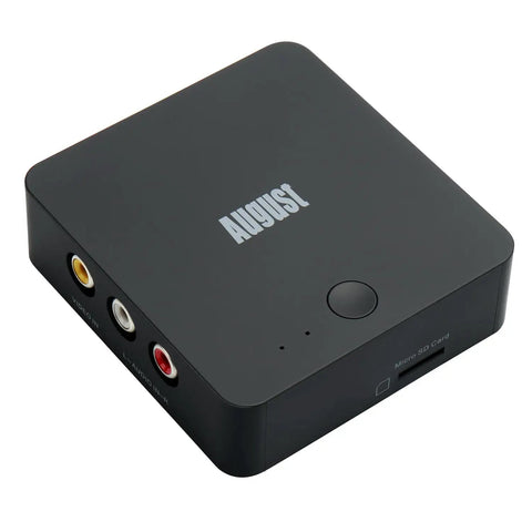 Top view of Video Capture Card No PC Needed Plug And Play Easy VHS To Digital Converter With HDMI Passthrough, showing ports.