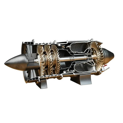 Dope 1:3 Scale WP-85 Turbojet Engine Model Kit With Motorized Blades, Functional DIY Jet Engine For STEM Projects, Aviation Fans And Engineering Enthusiasts, 3D Printed Precision Build For Hands On Learning, cutaway view