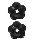 Top view of 2 Pack 60mm Black Bakelite Valve Handwheel Handles For Outdoor Faucet Spigot Stem Replacement With 8x8mm Square Hole