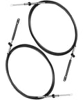 10Ft Outboard Engine Throttle And Shift Cables Set For Mercury MerCruiser Marine Force Outboard Engine Control Box 2 Pack Gen I Remote Control Cables Easy Install, two black cables with metal ends displayed