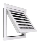 Stylish Gable Vent Louvered Access Panel For Wall Or Ceiling Inspection Hatch With Tight Mesh Filter for ventilation in white aluminum design.