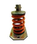 Heavy Duty Open Spring Mount Vibration Isolator With 1543 Lbs Capacity And One Inch Deflection Rock Solid Steel Construction no fuss installation for industrial machines pack of four orange pro grade shield, close-up view.