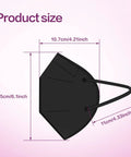 KN95 Face Mask 50 Pack Disposable Respirator Masks With 5 Layer Design For High Filtration And Comfy All Day Wear size diagram