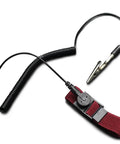 ESD Safe Anti Static Wrist Strap With Grounding Wire, adjustable red wristband, black coiled cord for PCB work.