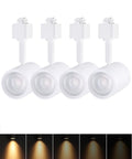 8.5W LED H Track Lighting Heads Pack Of 4 Dimmable ETL Listed 600 Lumens CRI90 2700K Soft White Matte White Finish for stores