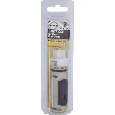 Replacement Moen Posi Temp Cartridge For Tub And Shower Faucets Durable Plastic Build For Hot And Cold Water Leak Fix And Repair 1222 Compatible White Finish Easy Install in packaging