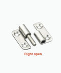 Heavy Duty Detachable Hinge With Rock Solid Silver Stainless Steel Build For Smooth Removable Door Swing And Absolutely Zero Hassle Slip Joint Installation, right open view.