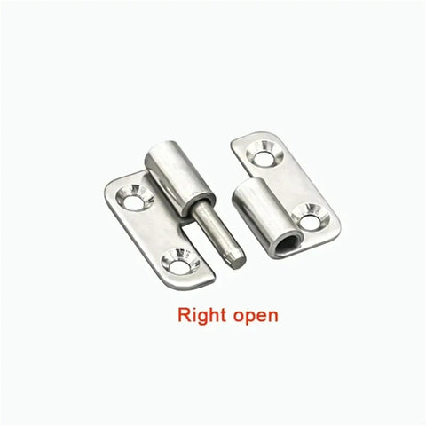 Heavy Duty Detachable Hinge With Rock Solid Silver Stainless Steel Build For Smooth Removable Door Swing And Absolutely Zero Hassle Slip Joint Installation, right open view.