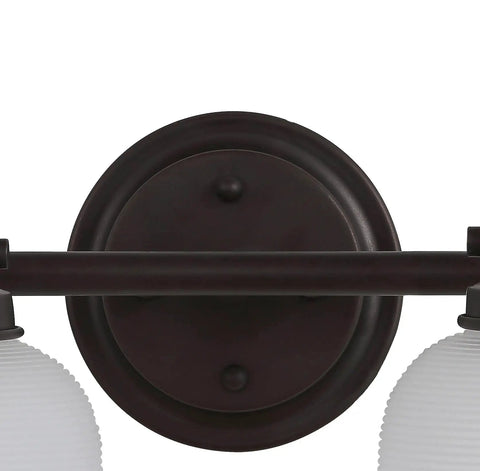 Oil Rubbed Bronze Modern 2 Light LED Bathroom Vanity Light With Clear Glass Bell Shades wall mount view