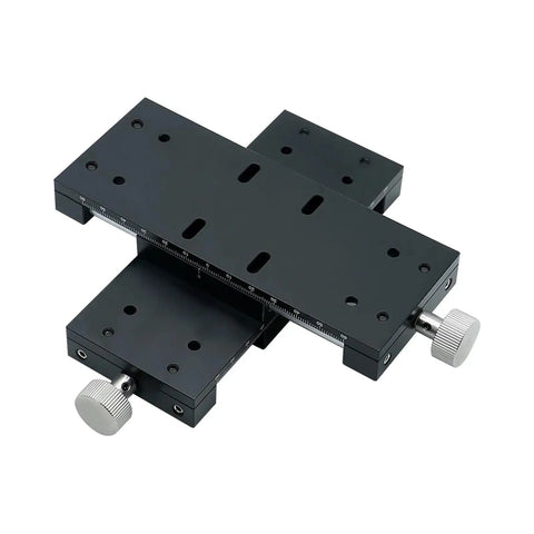 Manual XY Axis Motion Stage Cross Slide Table With Stainless Steel Build Rock Solid Linear Motion Guides Effective Travel 40mm By 60mm Triangular Lead Screw Precision Sliding Platform Single Piece XKNEJ60