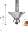 Carbide Tipped Chamfer Router Bit 45 Degree, 1/2 Inch Shank, 1-3/4 Inch Diameter, 3/4 Inch Cutting Height, Ball Bearing, 4-Flute details
