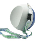 Compression Ball Golf Swing Trainer For Perfect Impact And Forearm Connection, Fix Chicken Wing, Improve Tempo, And Consistent Ball Striking With Soft Memory Foam Aid, grey and blue with detachable lanyard.