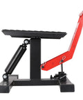 Side view of Hydraulic Motorcycle Lift Stand With Adjustable Deck Height 9.92 To 18.11 Inches, 150 Kg Capacity, Dirt Bike Jack Hoist