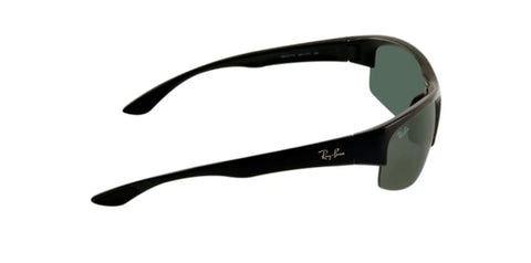 RB4173 601/71 Black Acetate Sunglasses With Gray Green Classic Lenses 62mm side view showcasing black frame and signature logo